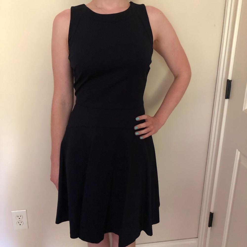 Banana Republic navy ponte fit & flare dress